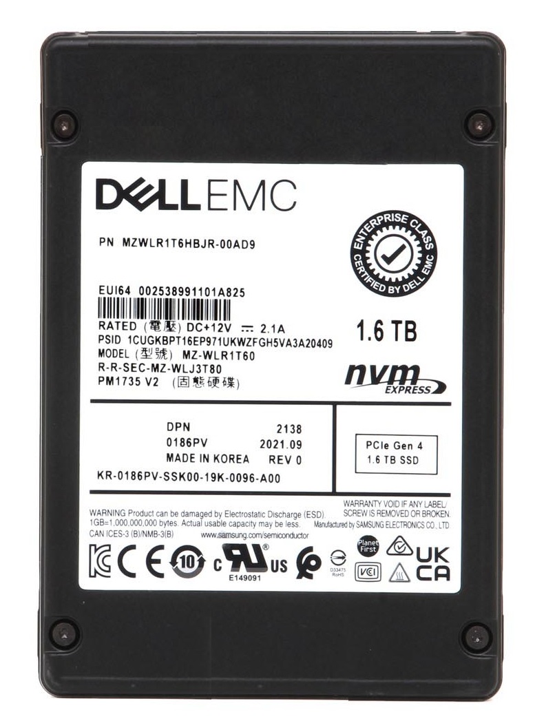 Samsung MZWLR1T6HBJR-00AD9 1.6 TB PM1735 PCIe Gen4 x8 2.5 inch Mixed Use Solid State Drive
