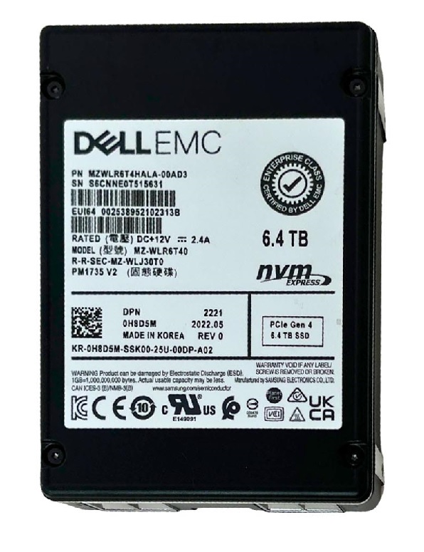 Samsung MZWLR6T4HALA-00AD3 6.4 TB PM1735 PCIe Gen4 x8 2.5 inch Mixed Use Solid State Drive