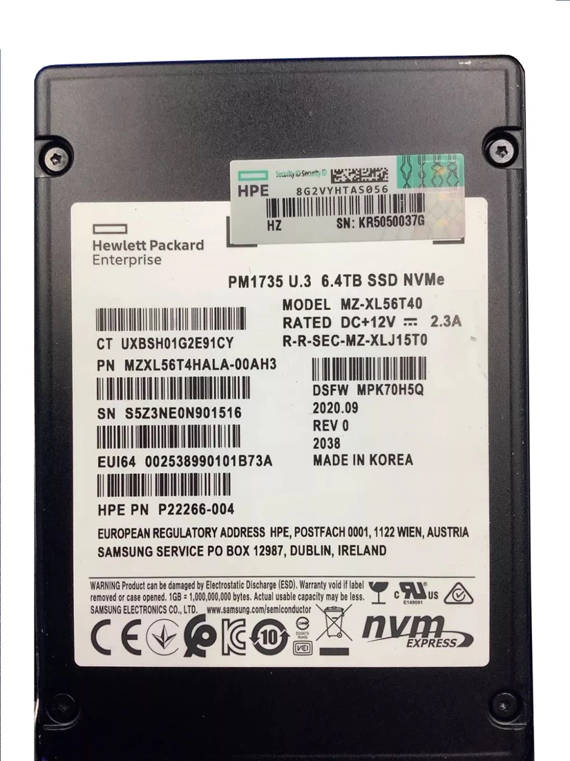 Samsung MZXL56T4HALA-00AH3 6.4TB PM1735 PCIe Gen4 x4 2.5-inch Mixed Use Solid State Drive