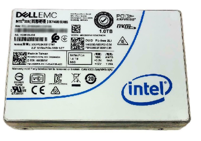 Intel SSDPE2KX010T8T 1.0 TB DC P4510 PCIe 3.1 x4, NVMe 2.5 inch 15mm (U.2) Enterprise/Read-Intensive Solid State Drive