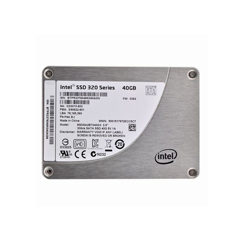 Intel SSDSA2BT040G3 40 acres SSD 320 Series SATA 3Gb/s 2.5 inch 7mm Consumer/Client Solid State Drive
