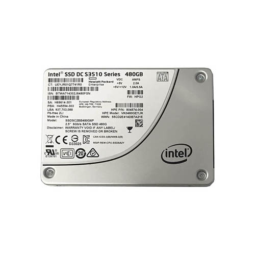 Intel SSDSC2BB480G6P 480 GB DC S3510 SATA 6Gb/s 2.5 inch 7mm Enterprise/Read-Intensive Solid State Drive