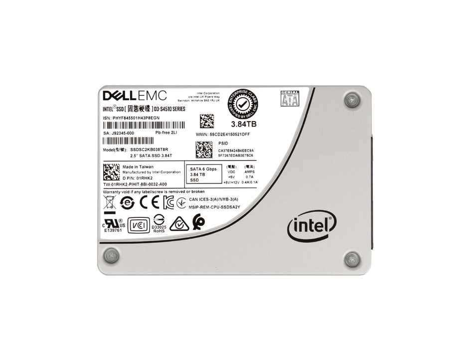 Intel SSDSC2KB038T8R 3.84 TB D3-S4510 SATA 6Gb/s 2.5 inch 7mm Enterprise Solid State Drive